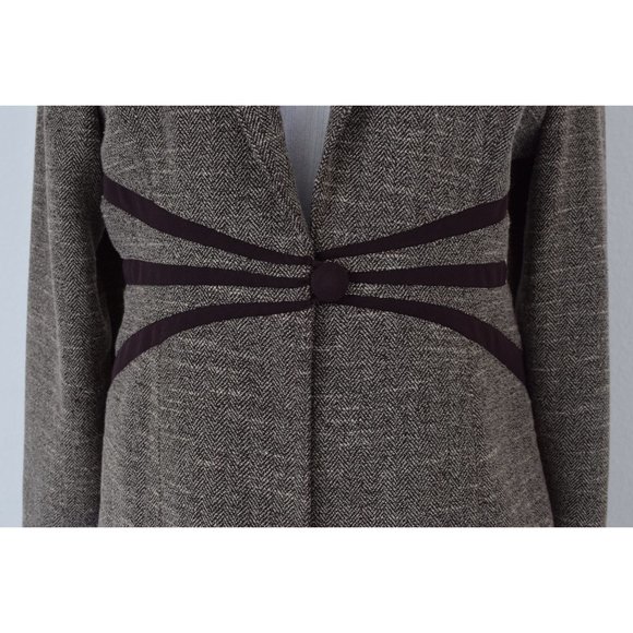 Vintage 90s Tweed Brown Jacket size 12 - Picture 9 of 10